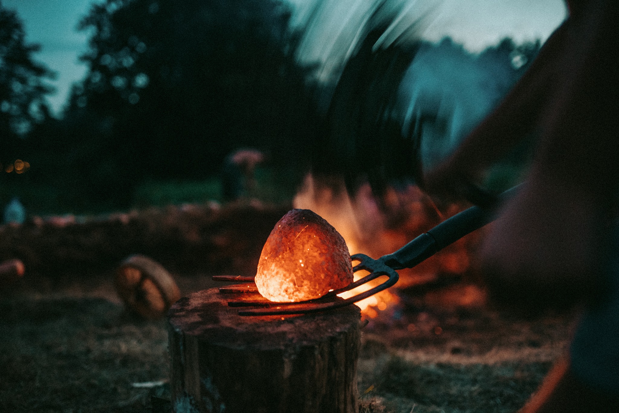 Glowing stone at dusk